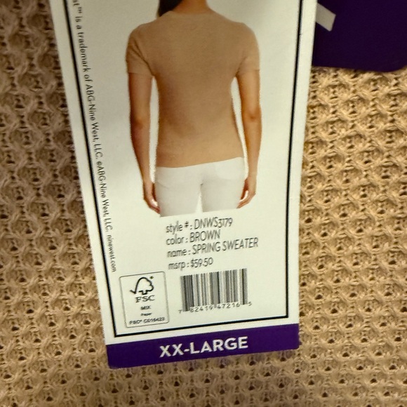 Nine West Women's Tan Crewneck Top - Picture 5 of 5